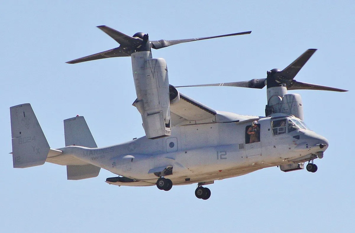 V-22 Osprey Crash Linked to Potential Metal Defects in Gearbox