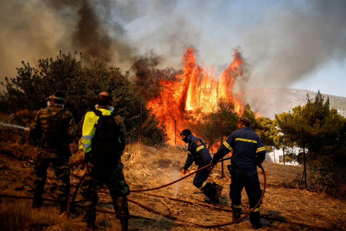 Greece Battles Wildfires Near Athens Amid Extreme Heat and Drought