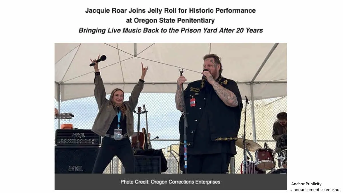 Country Star Jelly Roll Brings Hope to Oregon Prison with Surprise Concert