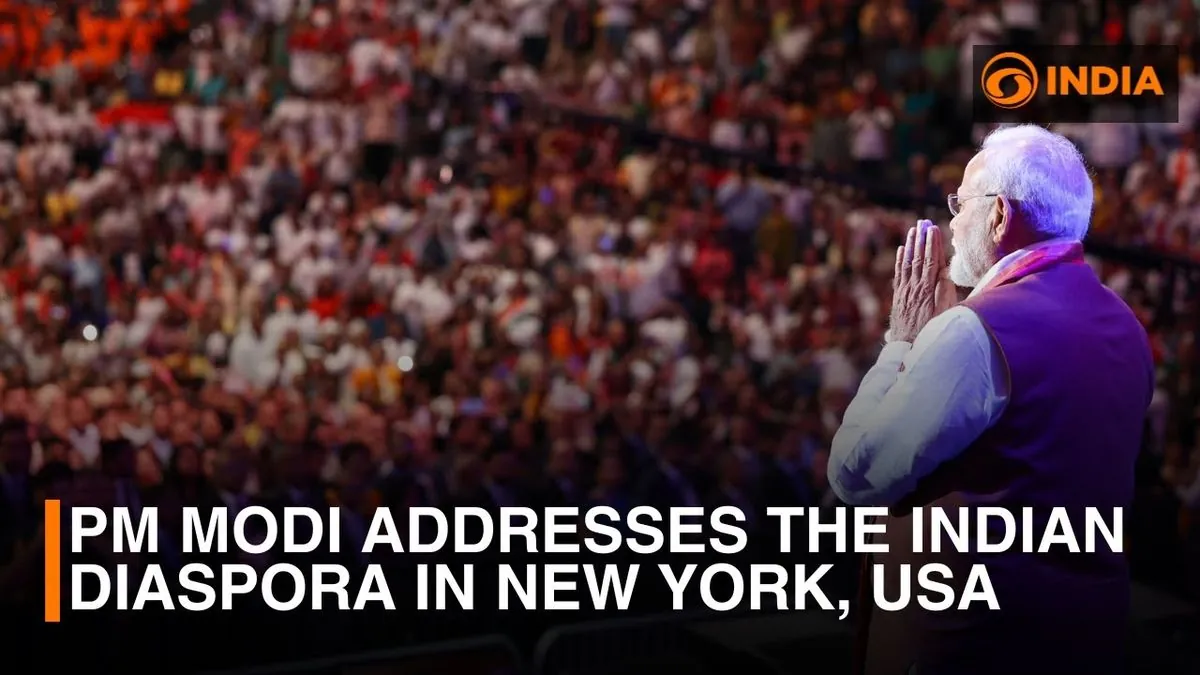 Modi Rallies Indian Diaspora in U.S., Emphasizes Democracy and 2024 Elections