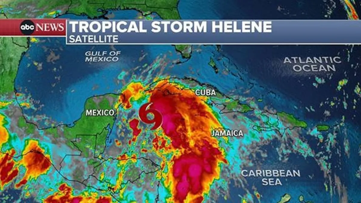 Tropical Storm Helene Intensifies, Threatens U.S. Gulf Coast