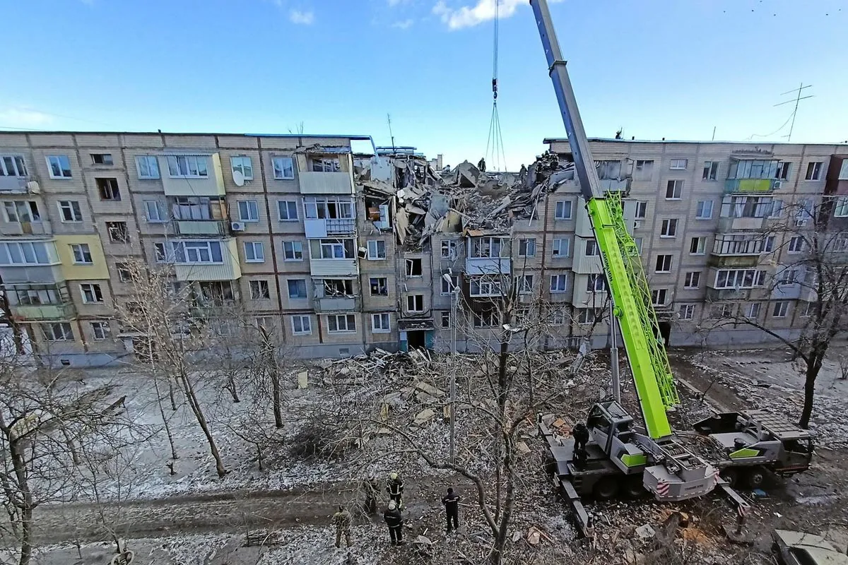 Kharkiv Apartment Block Hit by Russian Glide Bomb, Injuring 12