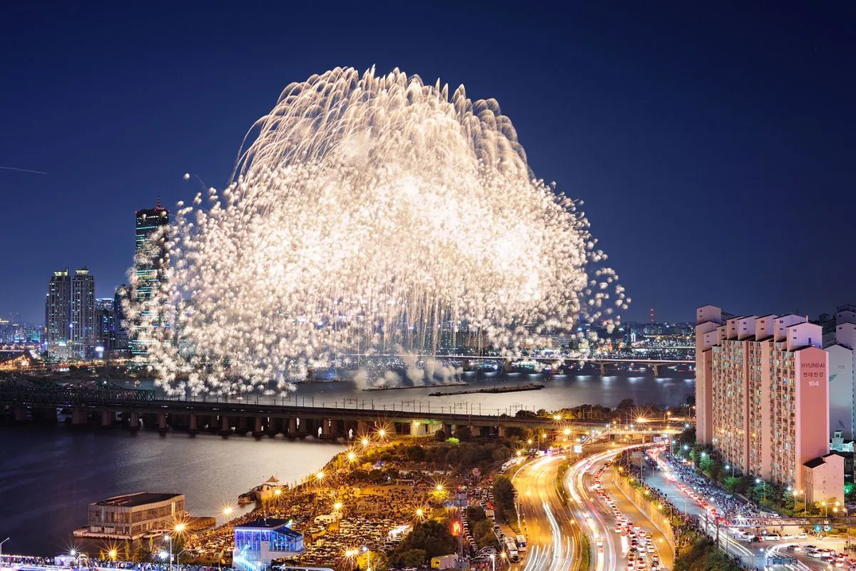 Seoul's Fireworks Extravaganza: Safety Measures Heightened Amid Massive Turnout