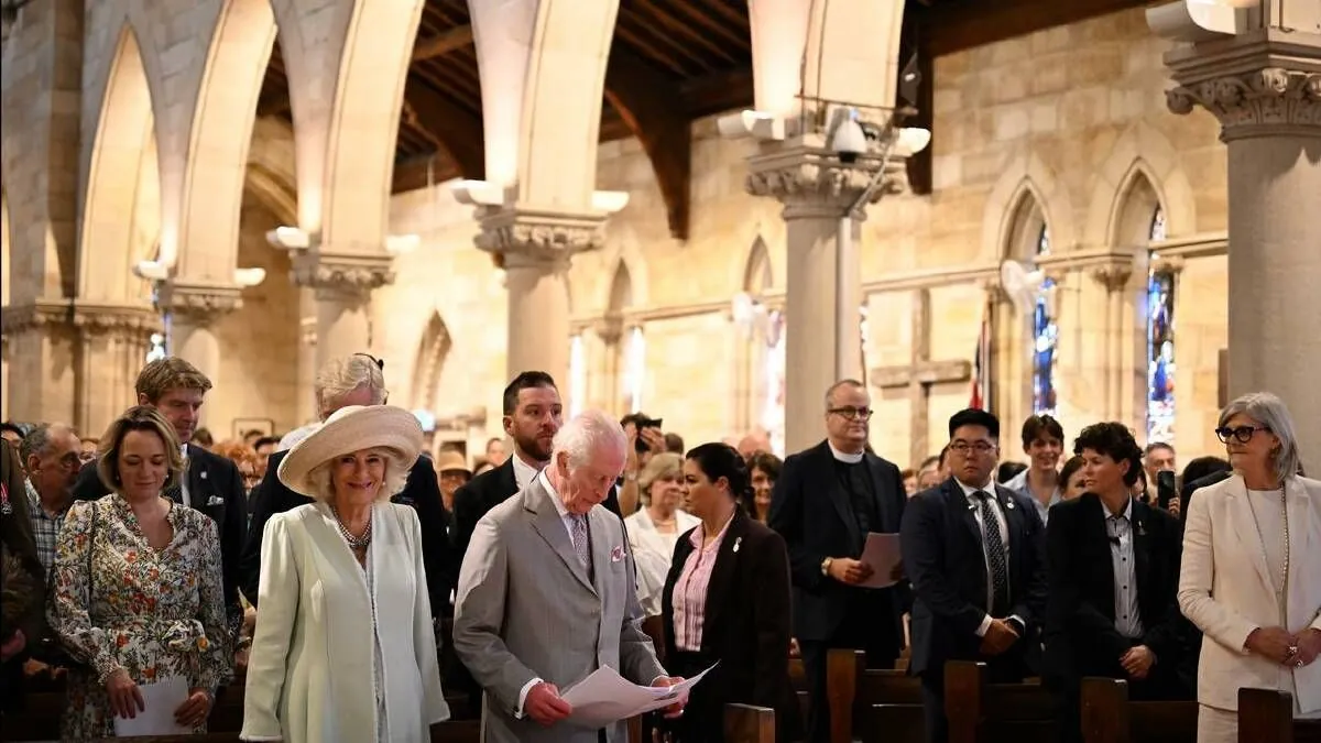 King Charles and Queen Camilla start Australia tour with church visit