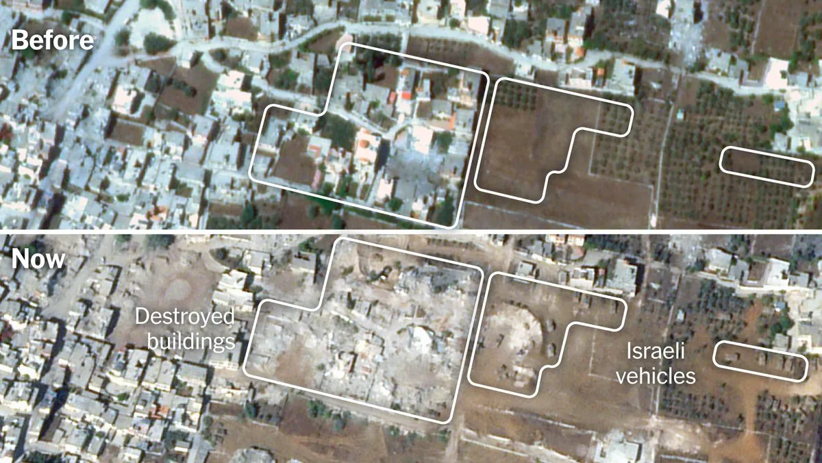 Satellite photos expose massive changes in Lebanon's border towns