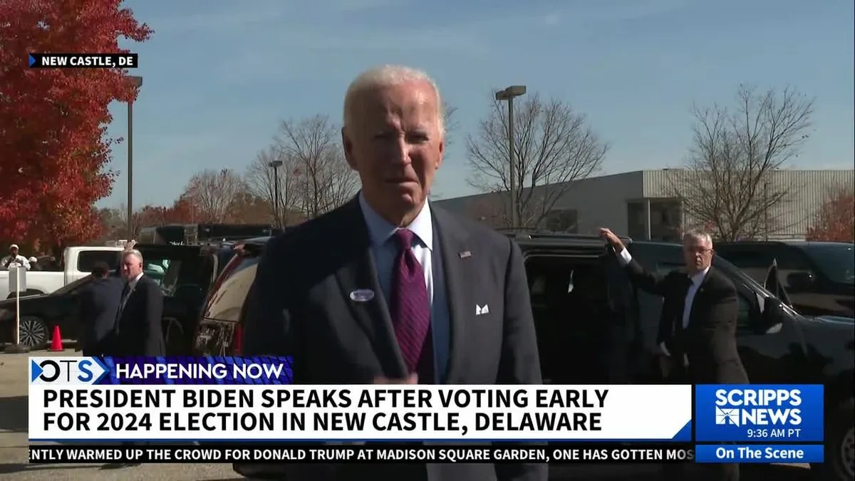 Biden joins early voters queue in Delaware ahead of next week's election