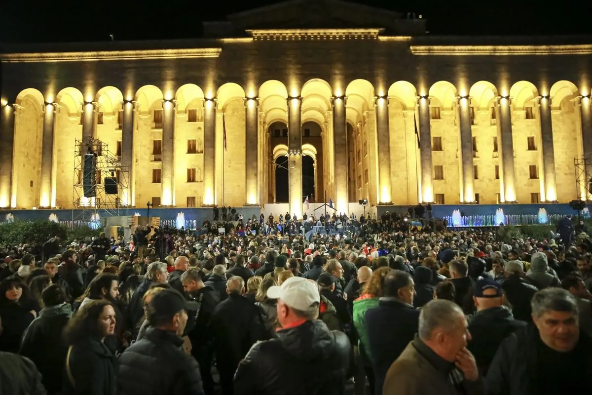 Georgia's ruling party claims victory while thousands fill Tbilisi streets