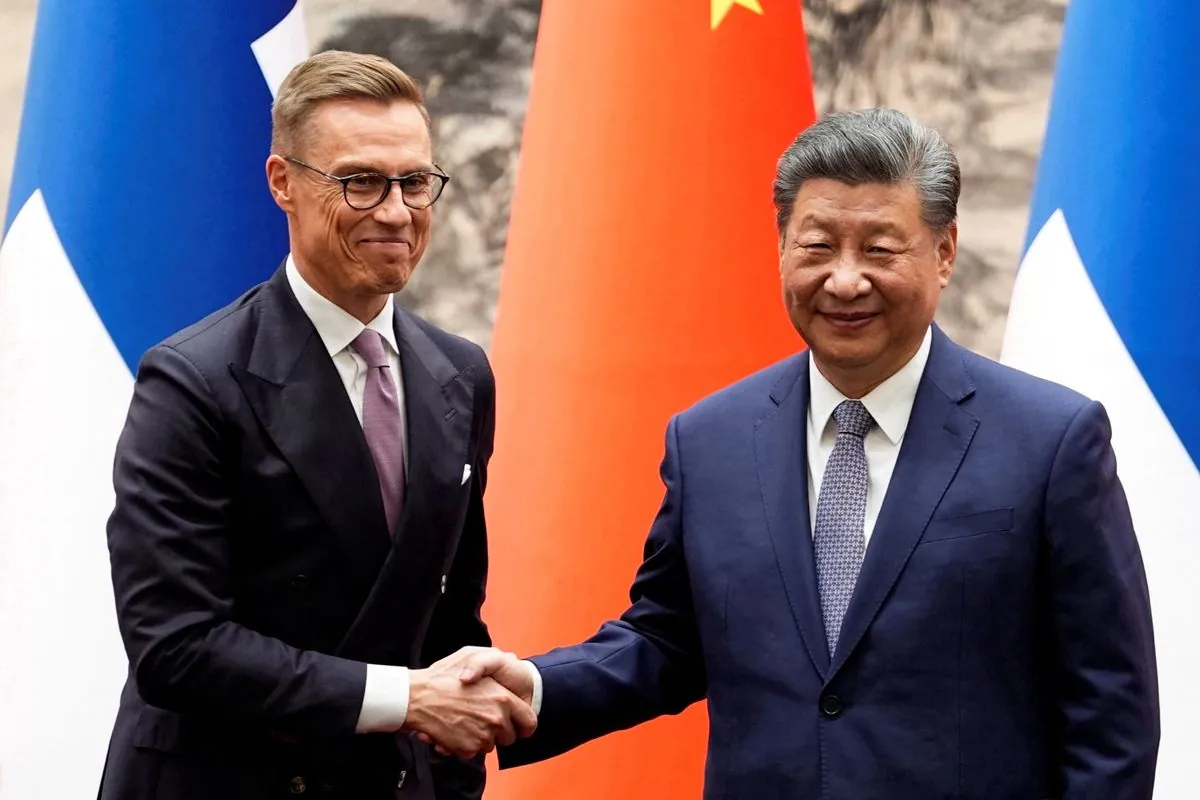 Finnish leader challenges North Korea's military support to Russia during China visit