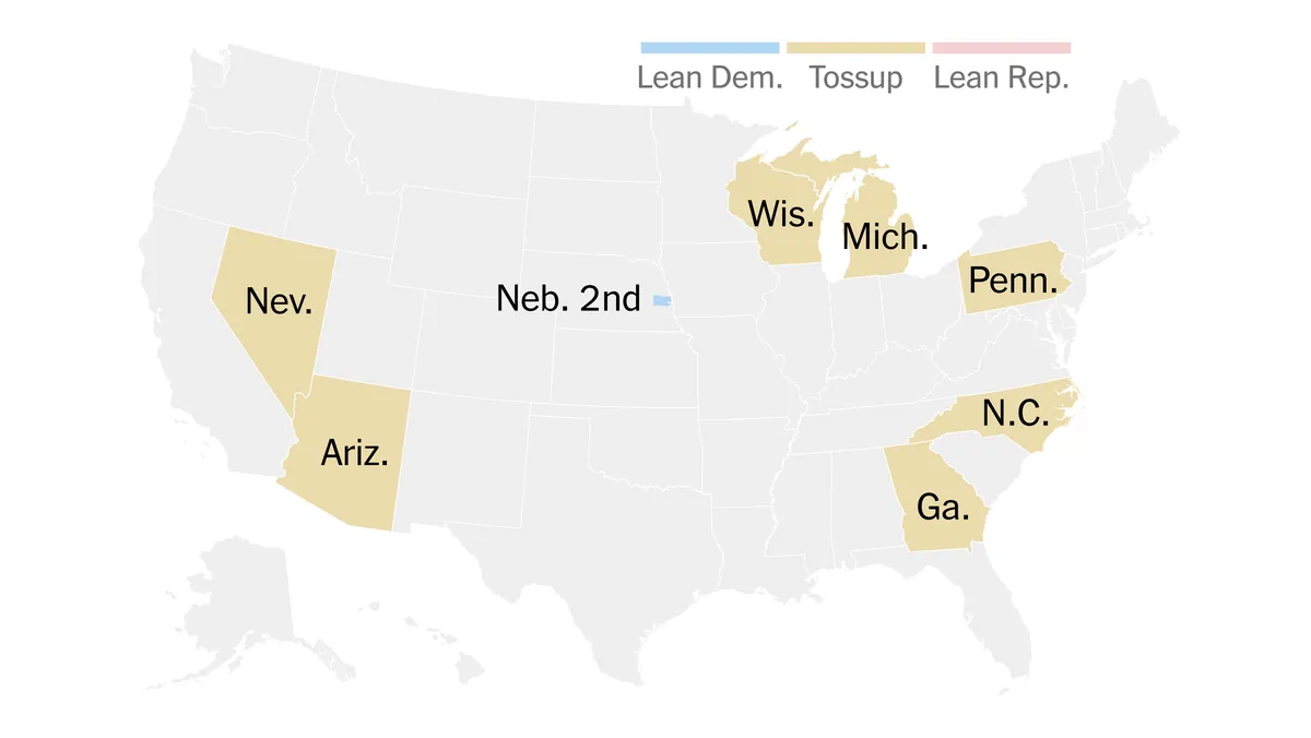 New poll shows tight race between Harris and Trump in key swing states