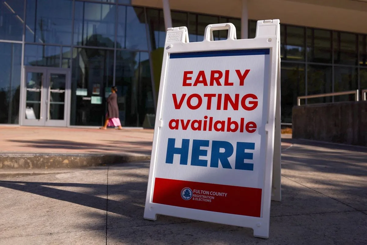 Multilingual signs welcome record-breaking early voters in Georgia