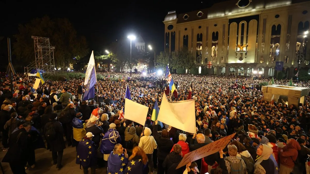 Thousands flood Tbilisi streets as election results trigger major protests