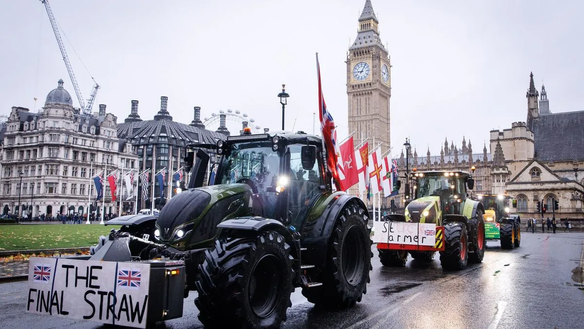 British farmers drive tractors to London in massive tax protest