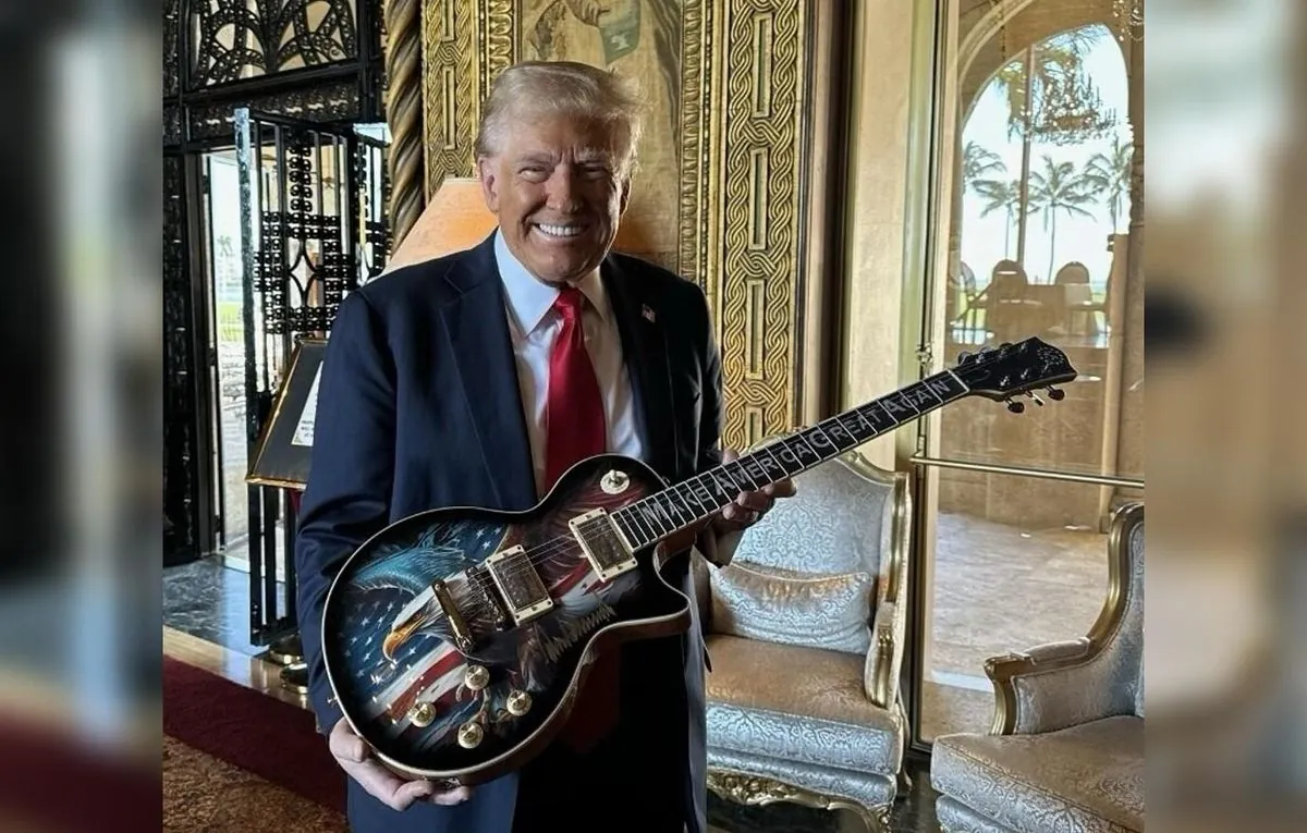 Trump jumps into music business with expensive patriotic guitars