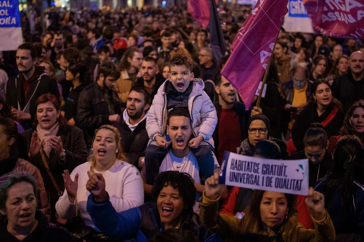 Spanish rental crisis pushes thousands to streets in Barcelona protest