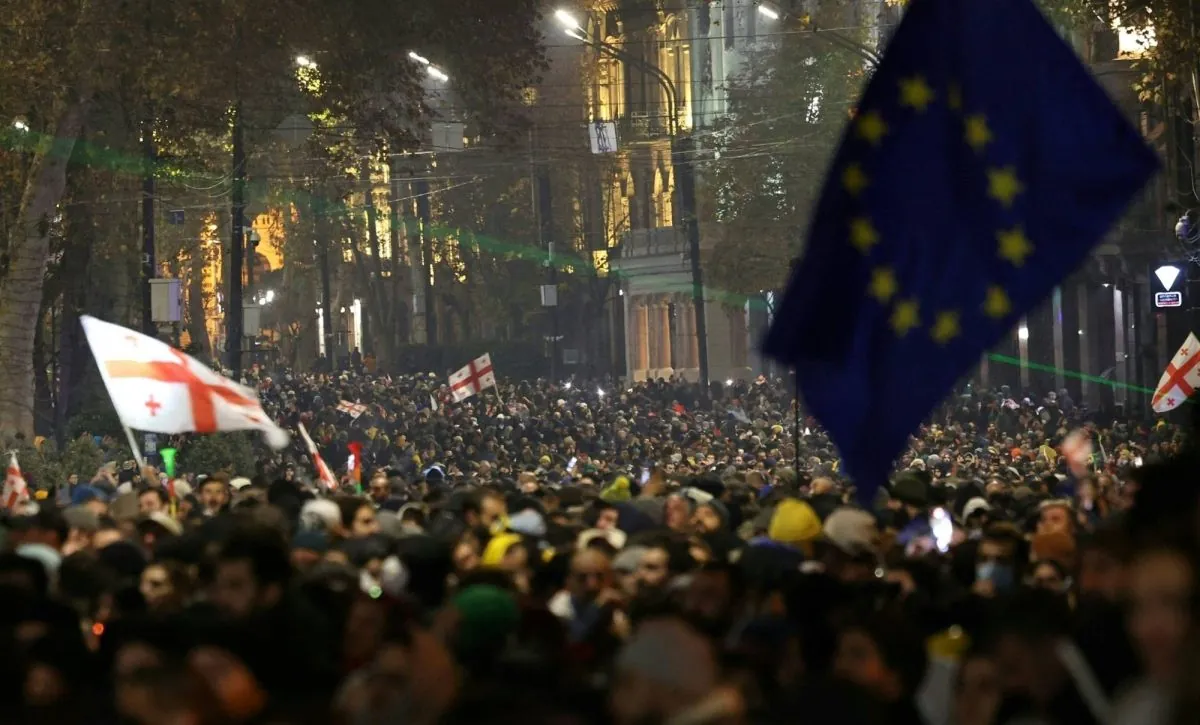 Georgian streets fill up as government hits pause on European dreams