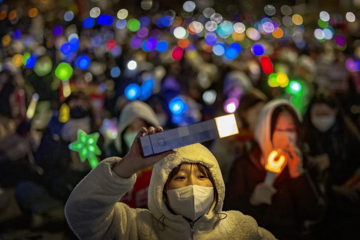 K-pop fans transform South Korean street protests with modern light show